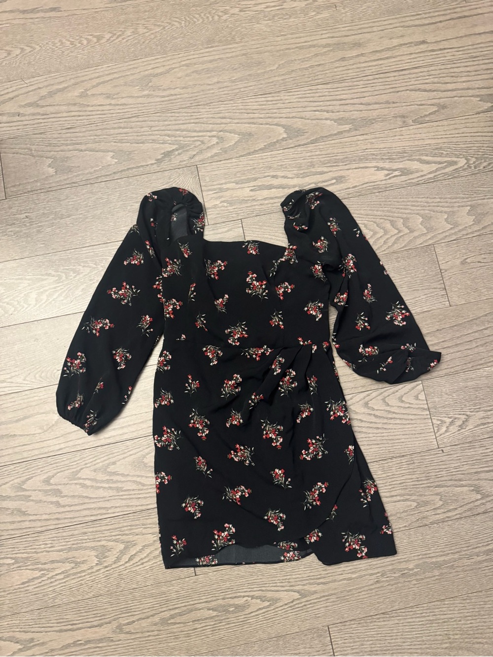 Abercrombie & Fitch black floral mini dress